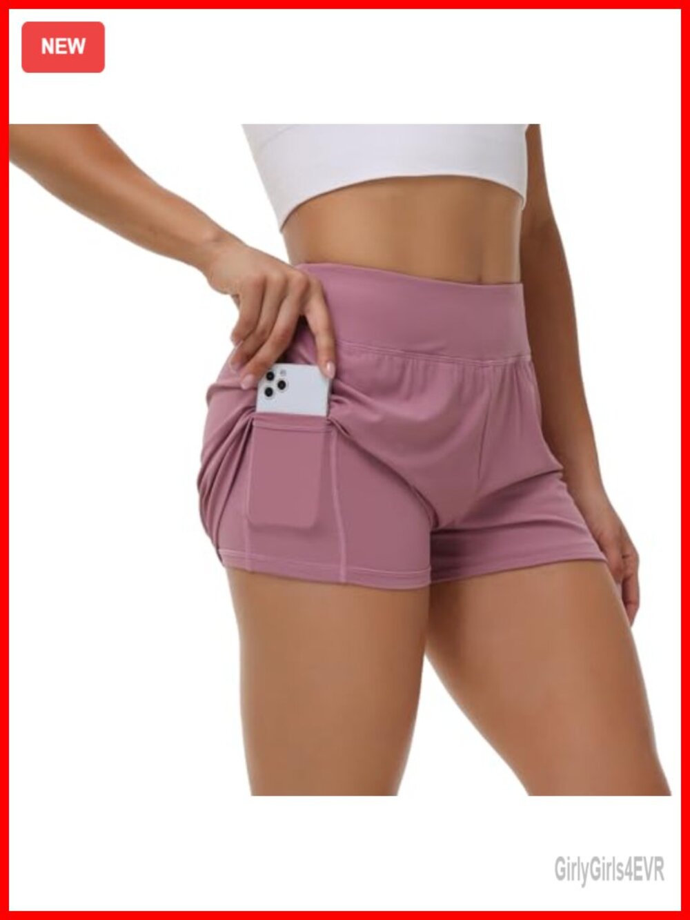 Flowy Athletic Shorts High Waisted 2-in-1 Workout Running Gym Yoga